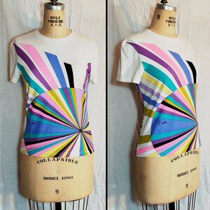 EUC Emilio Pucci Colorful Abstract Starburst Print Baby Tee – Small Medium